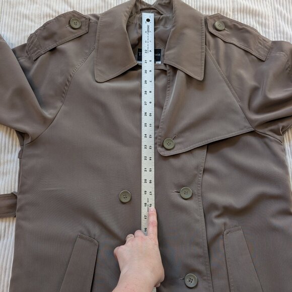 Terry Lewis Classic Luxuries water repellent taupe trench coat Large EUC - Picture 10 of 15